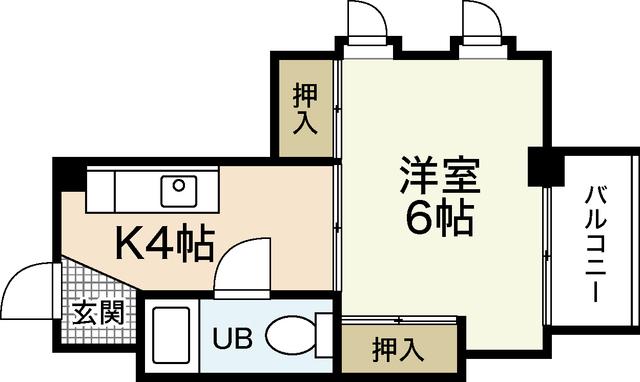 玉井ビル(1K/3階)の間取り写真