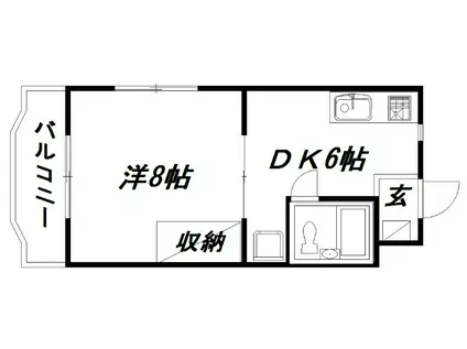 リーベディヒ(1DK/4階)の間取り写真