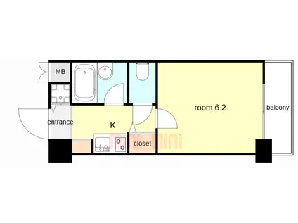 パラシオ塚本II(1K/3階)の間取り写真