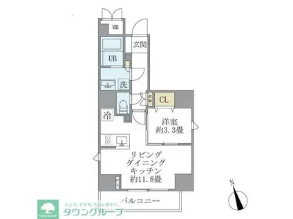 LA PERLA YOTSUYA(1LDK/2階)の間取り写真