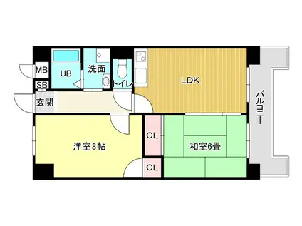 ブルームコートII(2LDK/5階)の間取り写真