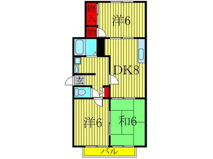 ホーメストレジデンス(3DK/2階)の間取り写真