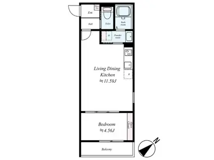 GRADUS八千代台V(1LDK/2階)の間取り写真