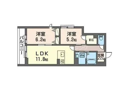 エクラフォーレ(2LDK/2階)の間取り写真