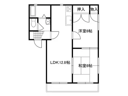 プロヴァンス A棟(2LDK/1階)の間取り写真