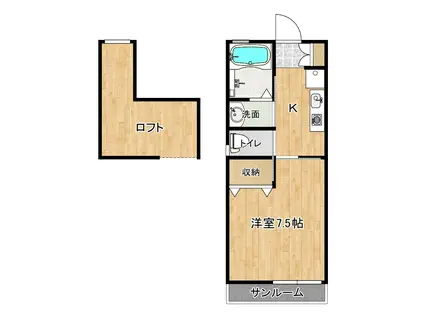 メゾン・アイ(1K/2階)の間取り写真