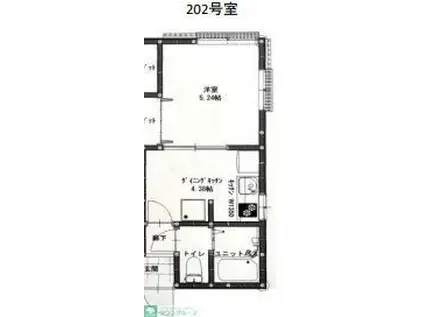 メゾンS(1K/2階)の間取り写真