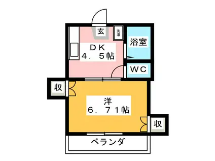 SPACE(1DK/3階)の間取り写真