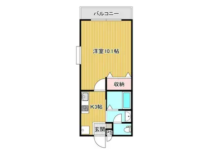 メゾン・ド・ソレイユ下荒田(1K/3階)の間取り写真