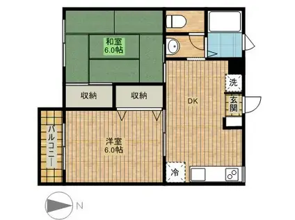 メゾン・マリエール(2DK/2階)の間取り写真