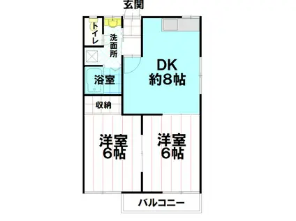 ラプラスみやはら(2DK/2階)の間取り写真