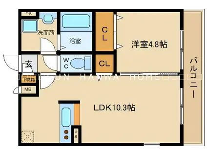 アムールラック(1LDK/2階)の間取り写真