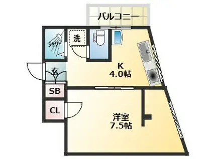 べるべーる高石神(1K/2階)の間取り写真
