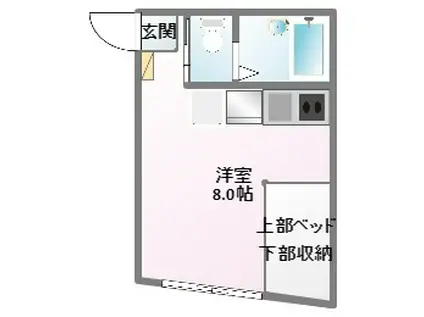 玉屋ハウス(ワンルーム/2階)の間取り写真