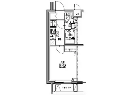 S-RESIDENCE行徳COURANT(1K/1階)の間取り写真