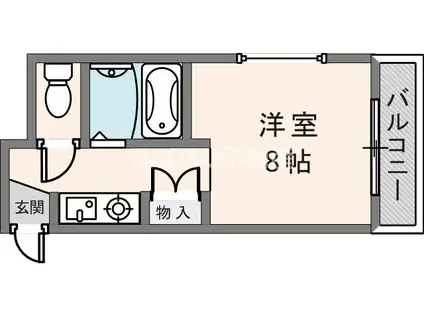 ハロー長田(1K/3階)の間取り写真