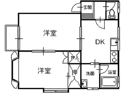 ビューパルク21(2DK/2階)の間取り写真