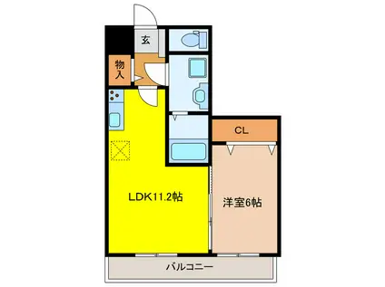LEVANTE(1LDK/1階)の間取り写真