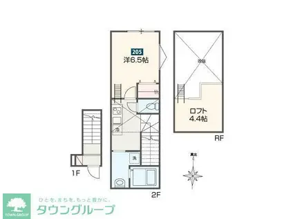 DEL CIELO小平(1K/2階)の間取り写真