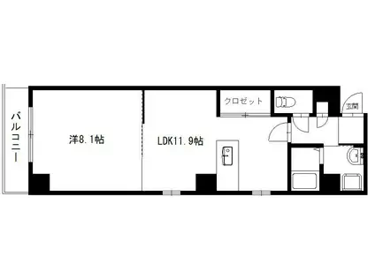 サンリブレ(1LDK/2階)の間取り写真