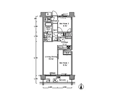パークアクシス滝野川(2LDK/3階)の間取り写真
