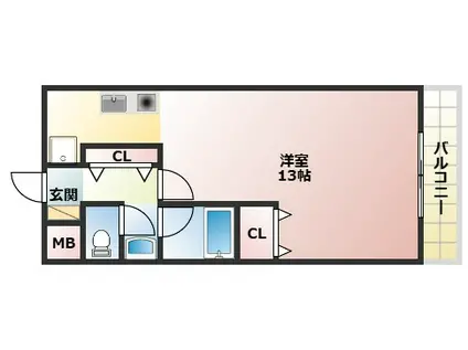 モンサンルージュ(1K/3階)の間取り写真