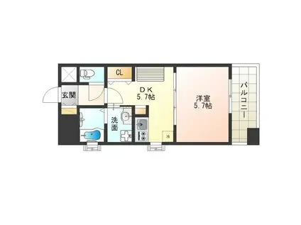 クラフト福島野田(1DK/3階)の間取り写真