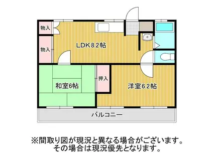 ESPLANADE北脇(2LDK/1階)の間取り写真