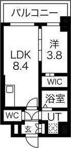 エスリードレジデンス梅田マークス(1LDK/3階)の間取り写真