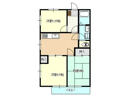 VILLA ROSSO(3DK/3階)の間取り写真