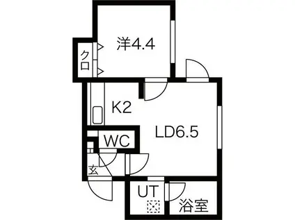 ブランノワール KILTA(1LDK/4階)の間取り写真