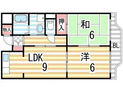 ロイヤル忍ヶ丘(2LDK/3階)の間取り写真