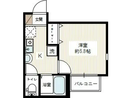 キャメル草加氷川町(1K/1階)の間取り写真