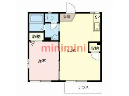 サンハイツ木田A(1LDK/1階)の間取り写真