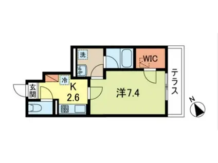 ザ・パークメゾンK.I(1K/1階)の間取り写真