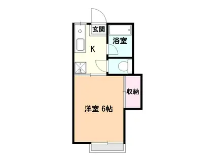 グリーンハイム(1K/1階)の間取り写真