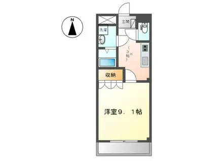 アクアレジェンド(1K/2階)の間取り写真