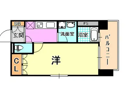 アルファレガロ神戸ウエスト(1K/10階)の間取り写真