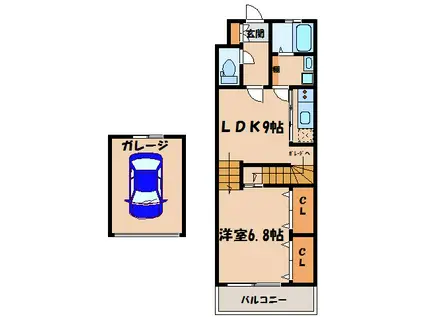 EVIDENCE NEO(1LDK/1階)の間取り写真