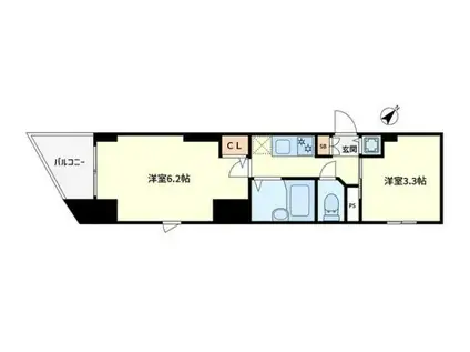 フェニックス横濱関内(2K/6階)の間取り写真