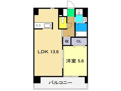 エルフィーノII(1LDK/8階)の間取り写真