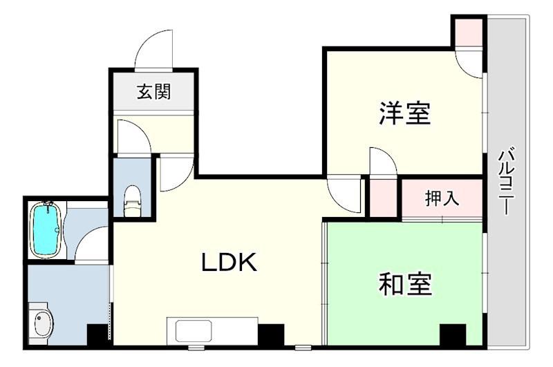 アダチイエムビル(2LDK/4階)の間取り写真