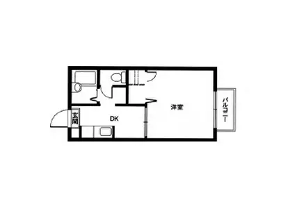 シュウフレグランスD(1K/1階)の間取り写真