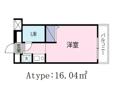 ジョイフル八王子(ワンルーム/5階)の間取り写真