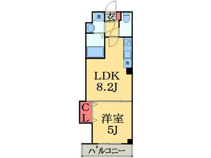 QUALITIA本郷(1LDK/3階)の間取り写真