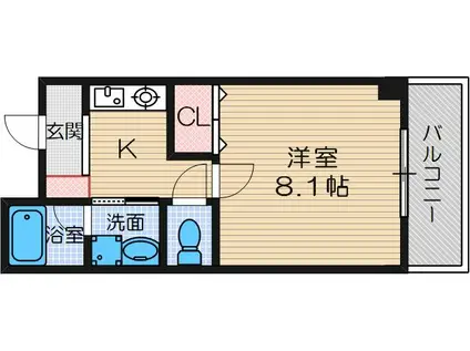 グリーンハイツ豊川II(1K/3階)の間取り写真