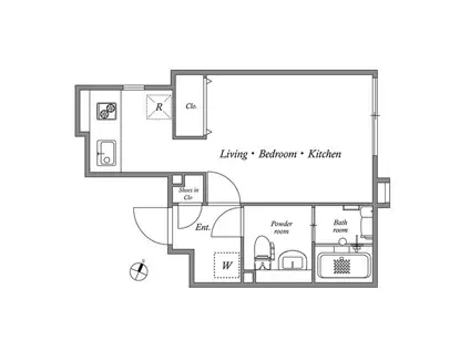 PASEO武蔵小山II(ワンルーム/2階)の間取り写真