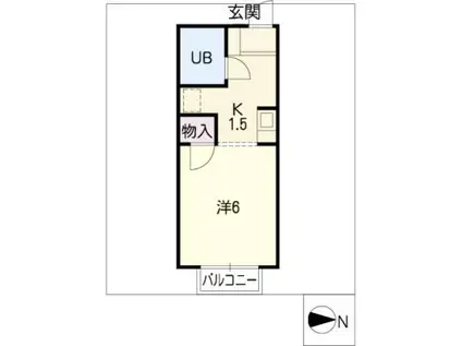 メゾン・ラポール A棟(1K/2階)の間取り写真