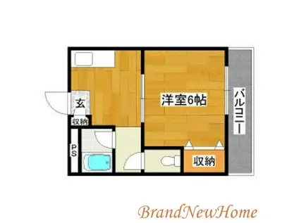 JR阪和線 鳳駅 徒歩12分 5階建 築37年(1K/4階)の間取り写真