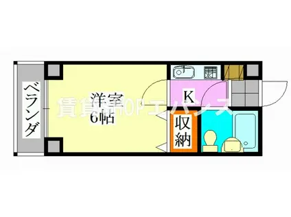 大久保ハイム(1K/3階)の間取り写真